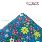 روکش دور فرمان دوختی طرح گلدار آبی SP-CAR