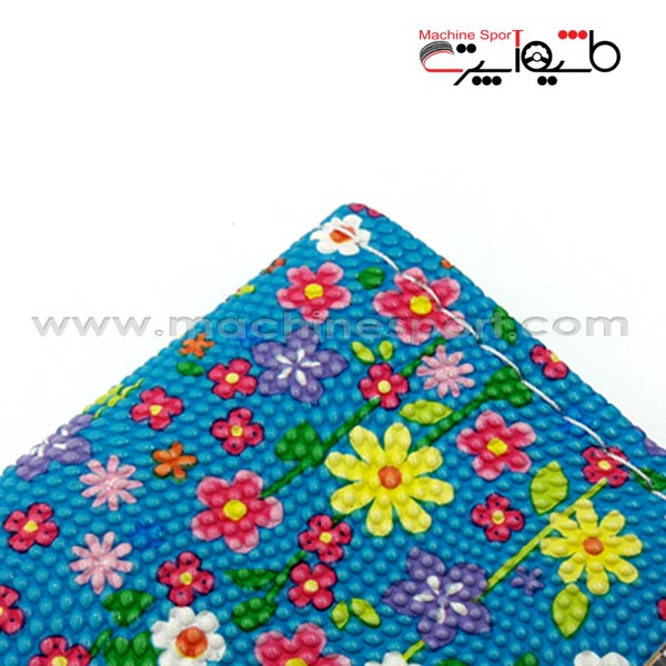 روکش دور فرمان دوختی طرح گلدار آبی SP-CAR