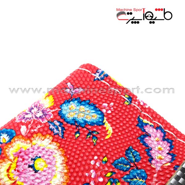 روکش دور فرمان دوختی طرح گلدار سرخابی
