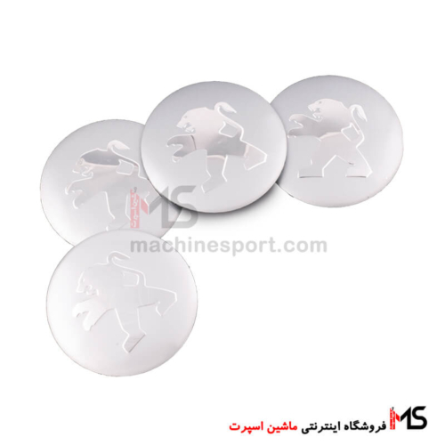 آرم کاپ رینگ آینه ای طرح پژو نقره ای